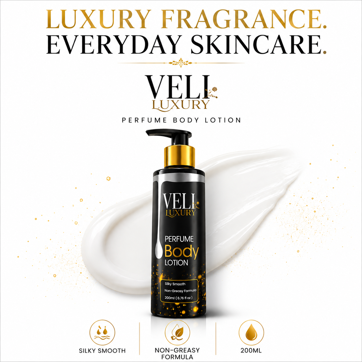 VELI Luxury Perfume Body Lotion – Silky Smooth, Non-Greasy Formula | 200ml